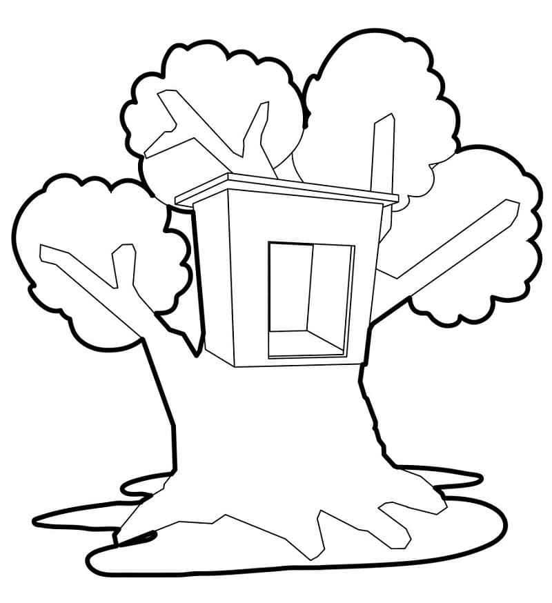 Treehouse 8 Coloring Page