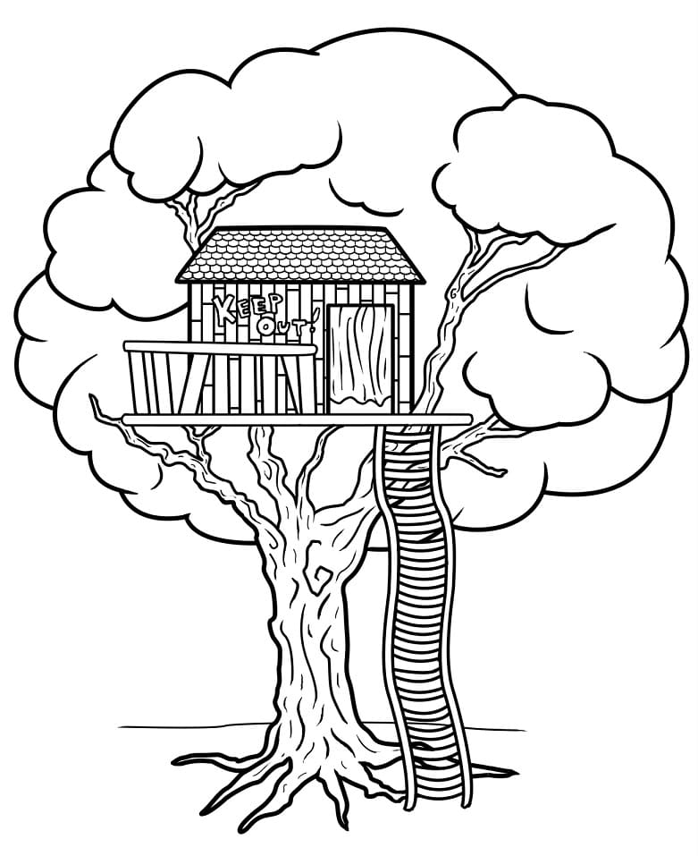 Treehouse 9 Coloring Page