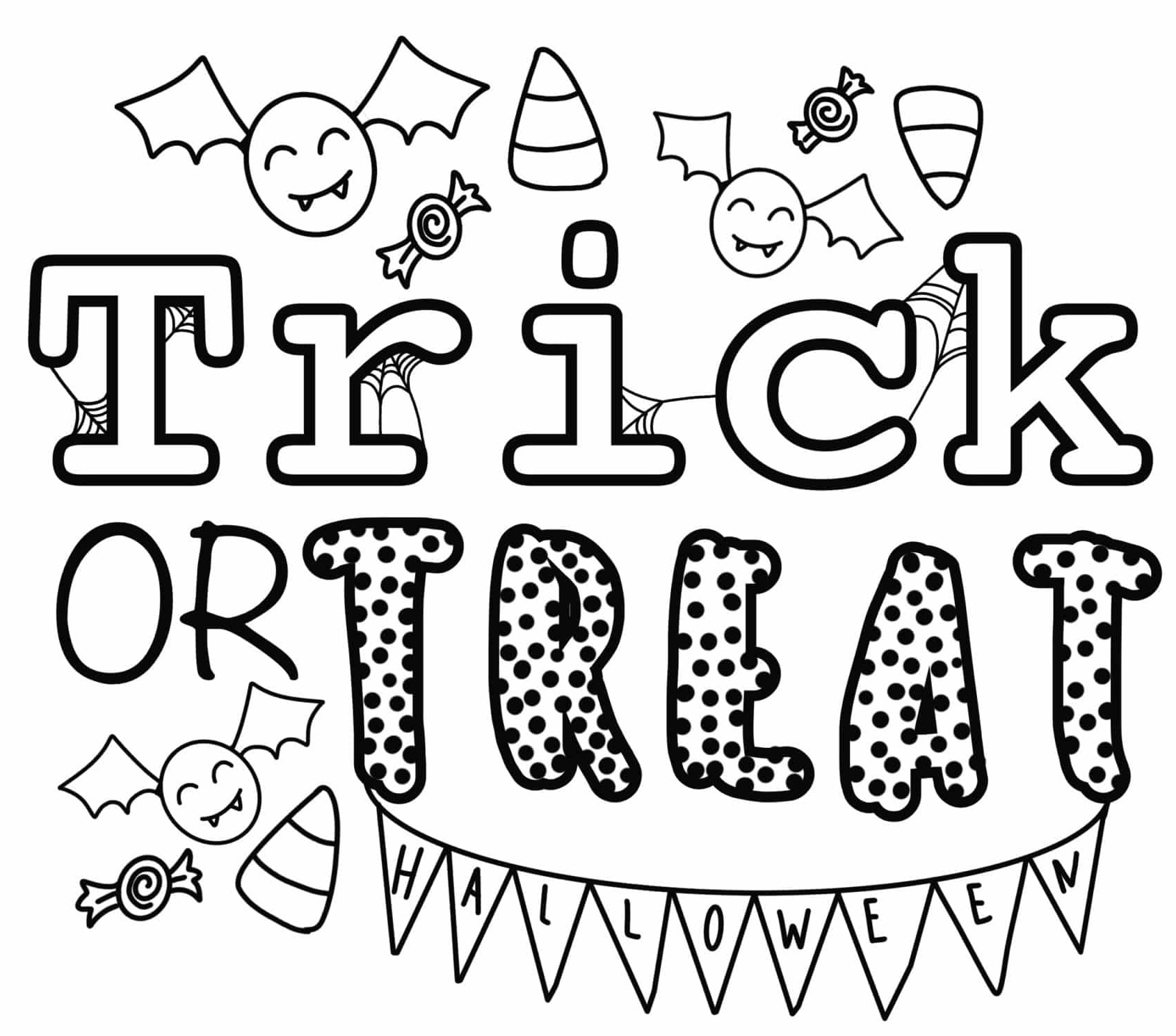 Trick Or Treat Halloween By Heather Hinson Coloring Page