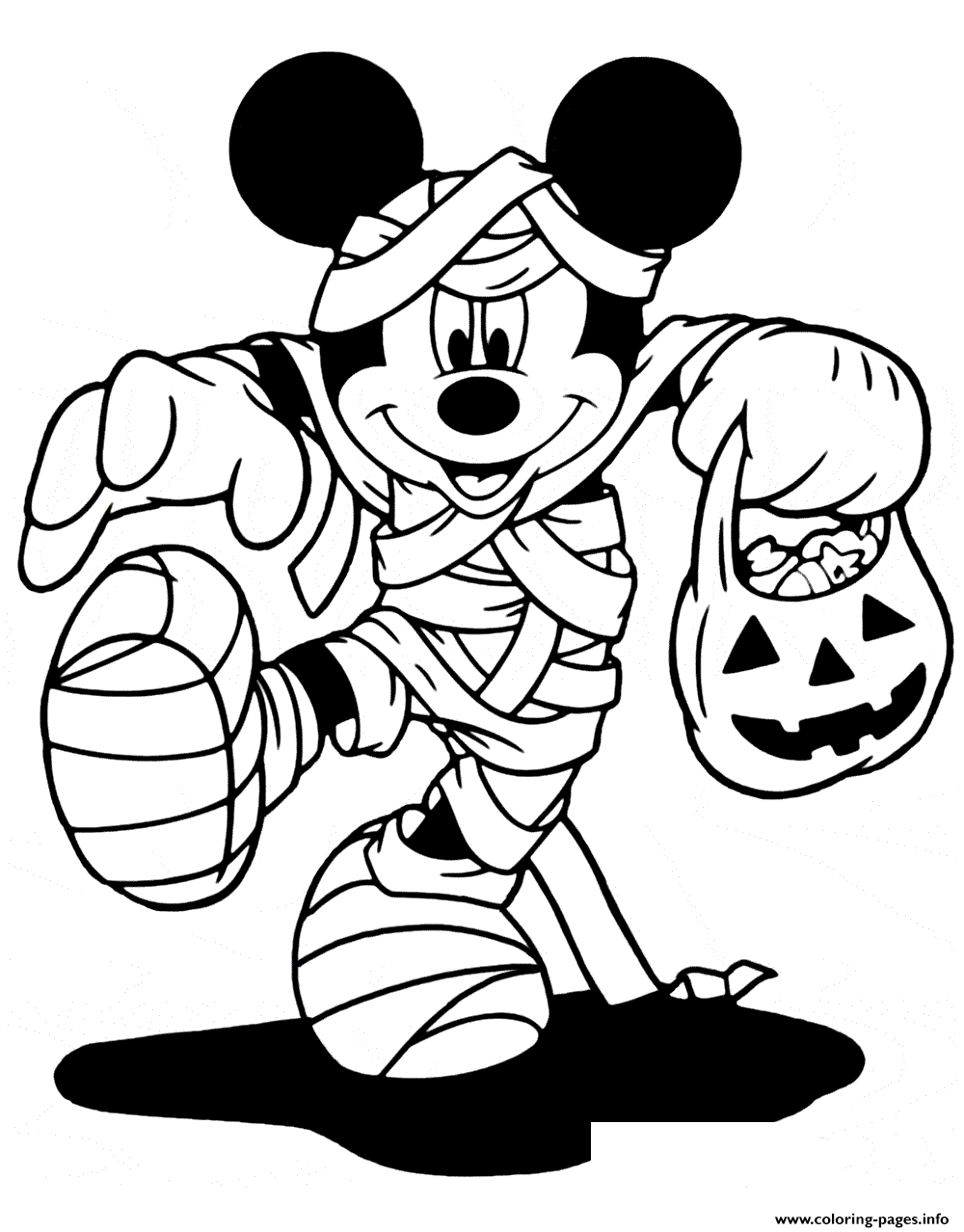 Trick Or Treats With Mickey The Mummy Coloring Page