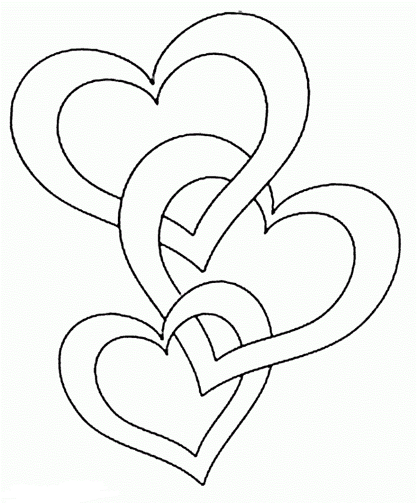 Triple Heart Coloring Page
