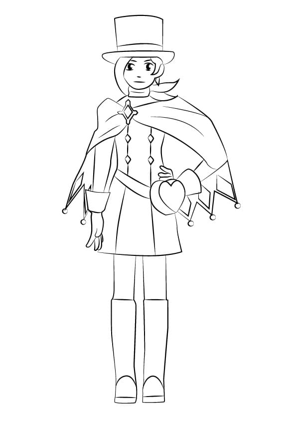 Trucy Wright from Ace Attorney Coloring Page
