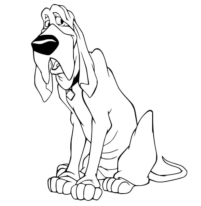 Trusty from Lady and the Tramp Coloring Page