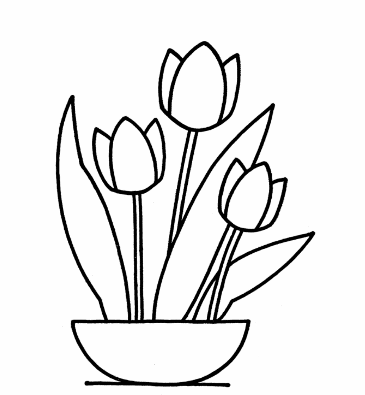 Tulip Flower Coloring Page