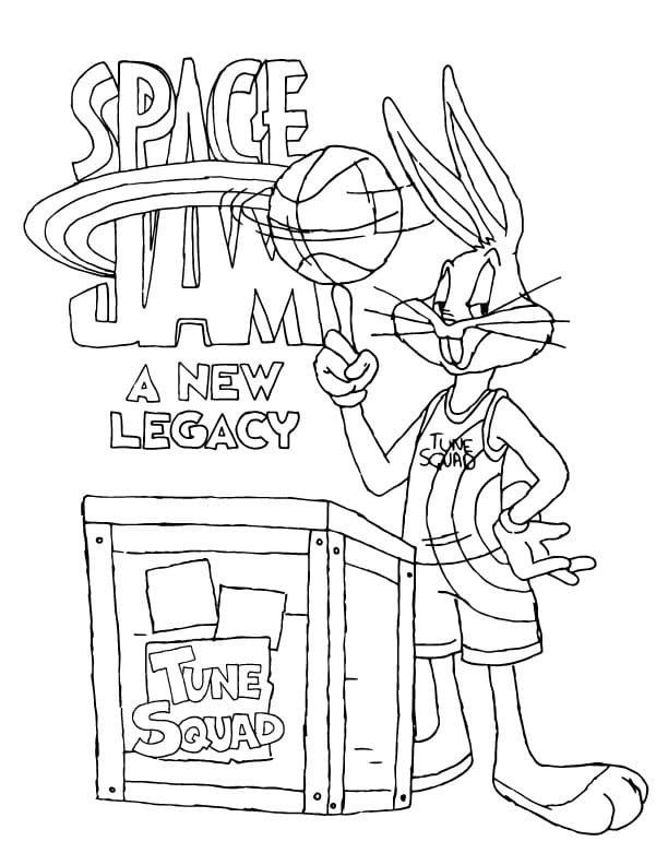 Tune Squad Bugs Bunny Coloring Page