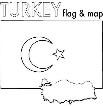 Turkey Flag and Map