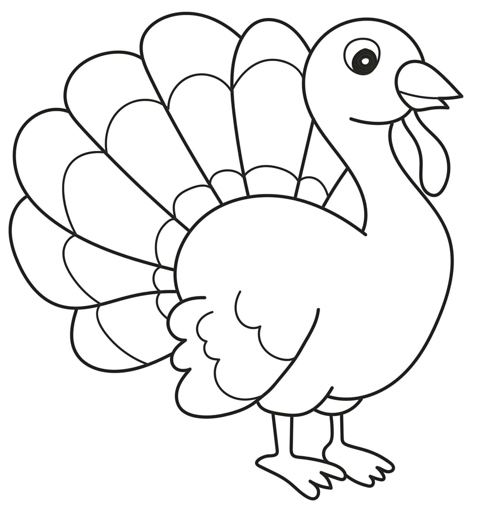 Turkey Simple Turkey For Preschoolers Coloring Page