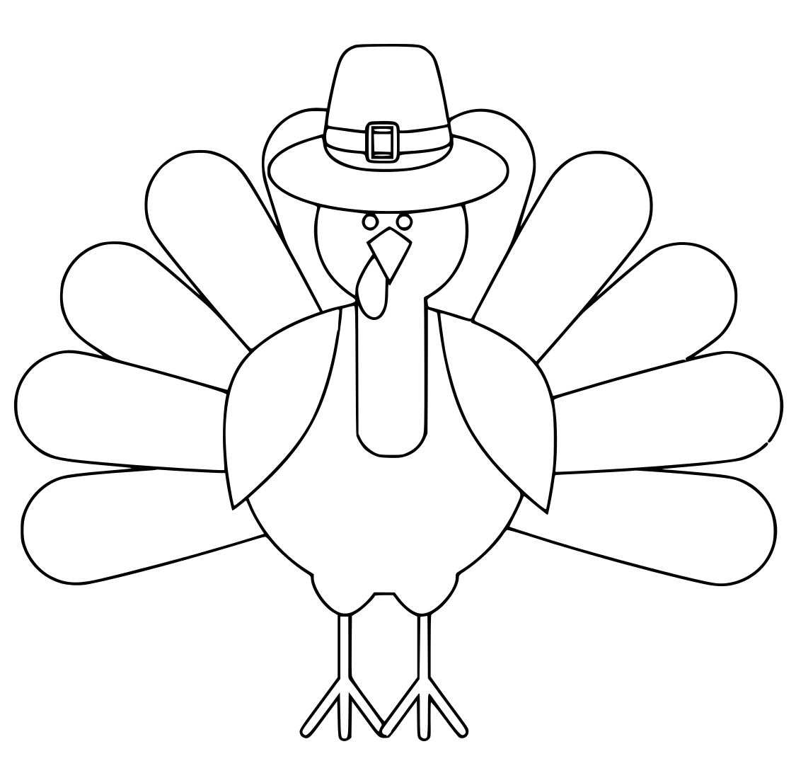 Turkey Thanksgiving Day Simple Easy Coloring Page
