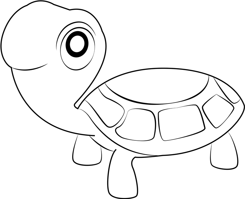 Turtle Smiling Coloring Page