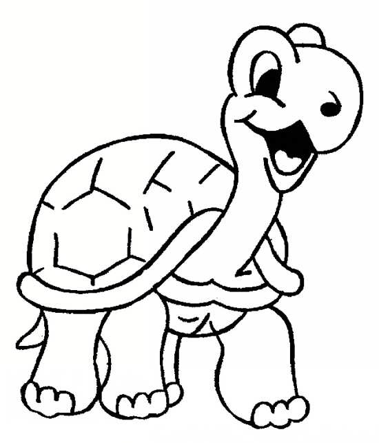Turtle With Happy Face Coloring Page