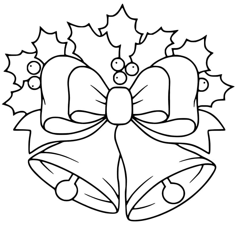 Two Christmas Bells Coloring Page