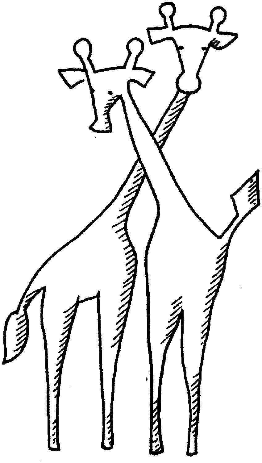 Two Etnhics Giraffes Animal Coloring Pagesa06f Coloring Page