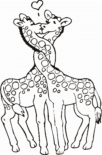 Two Giraffes In Love Animal Coloring Pagesfa06 Coloring Page