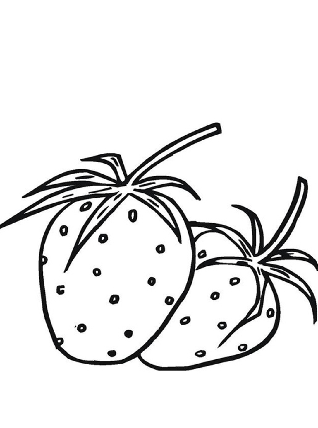 Two Strawberry Fruit Se125 Coloring Page