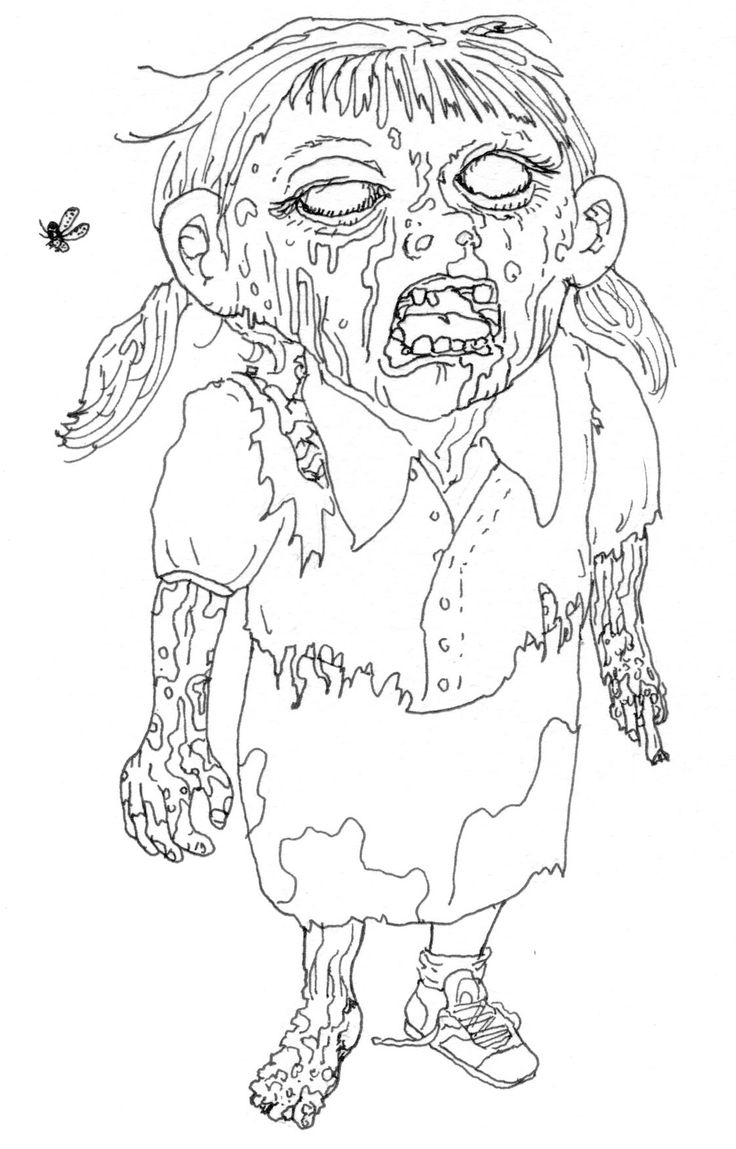 Ugly Zombie Coloring Page