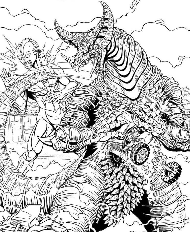 Ultraman Fighting 2 Coloring Page