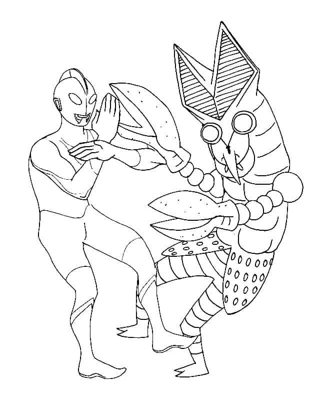 Ultraman Fighting Coloring Page
