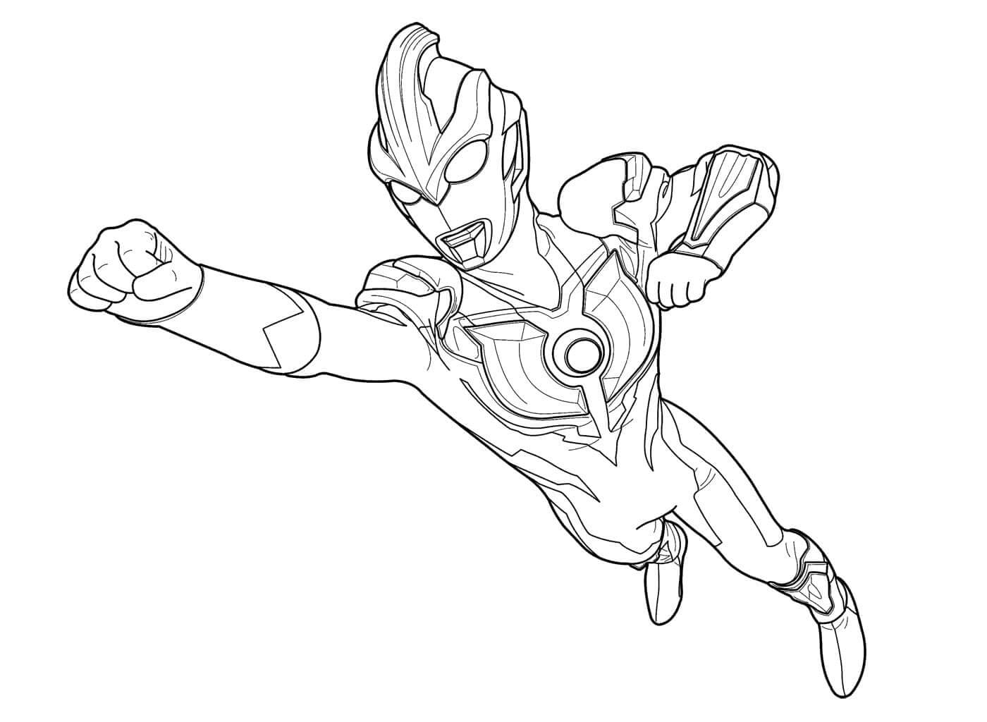 Ultraman Flying Coloring Page