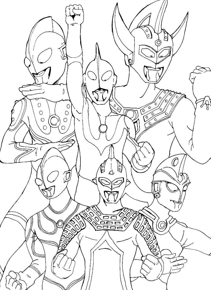 Ultraman Team 3 Coloring Page