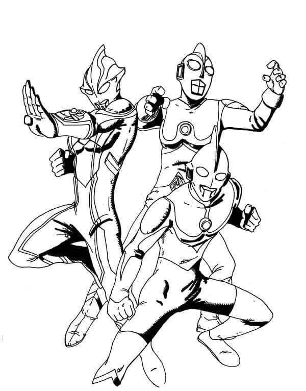 Ultraman Team 4 Coloring Page