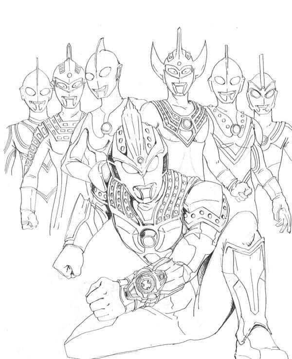 Ultraman Team 5 Coloring Page