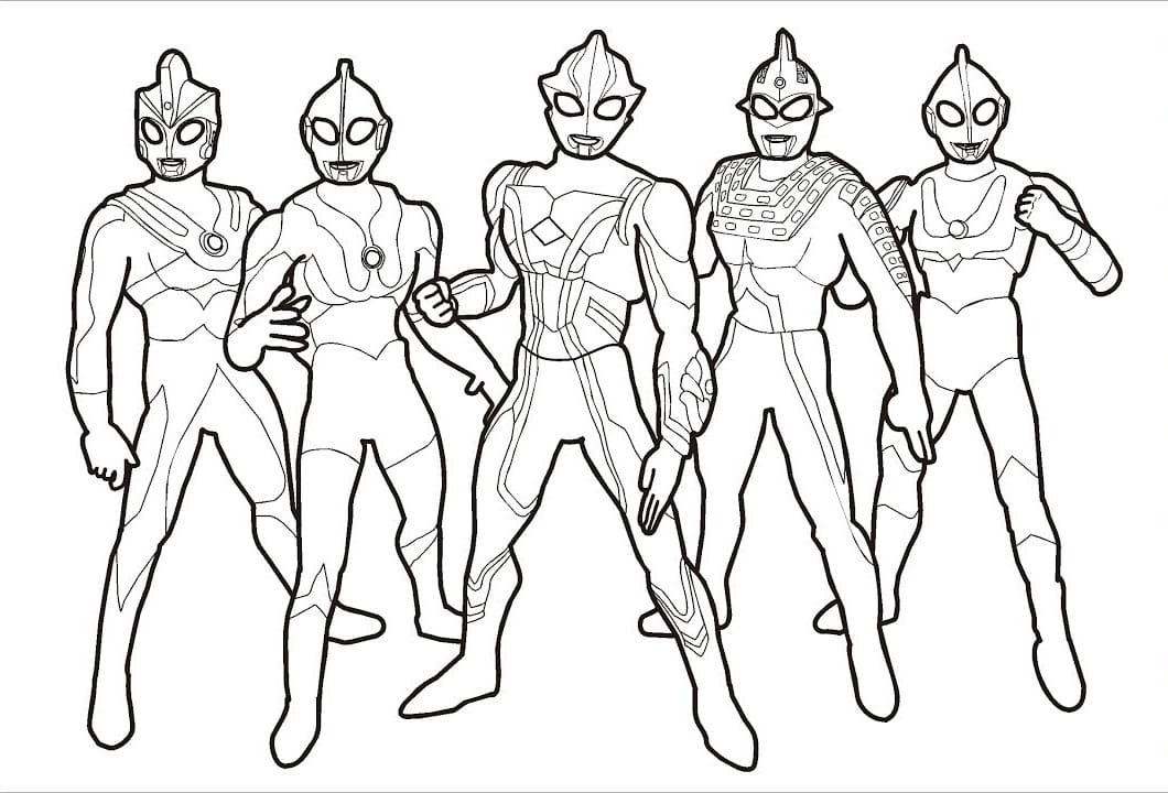 Ultraman Team Coloring Page