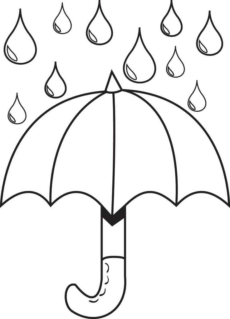 Umbrella with Raindrops