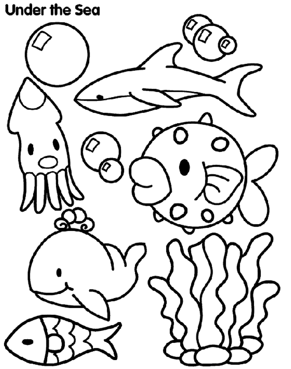 Under The Sea S Of Sea Animalsdf8a Coloring Page