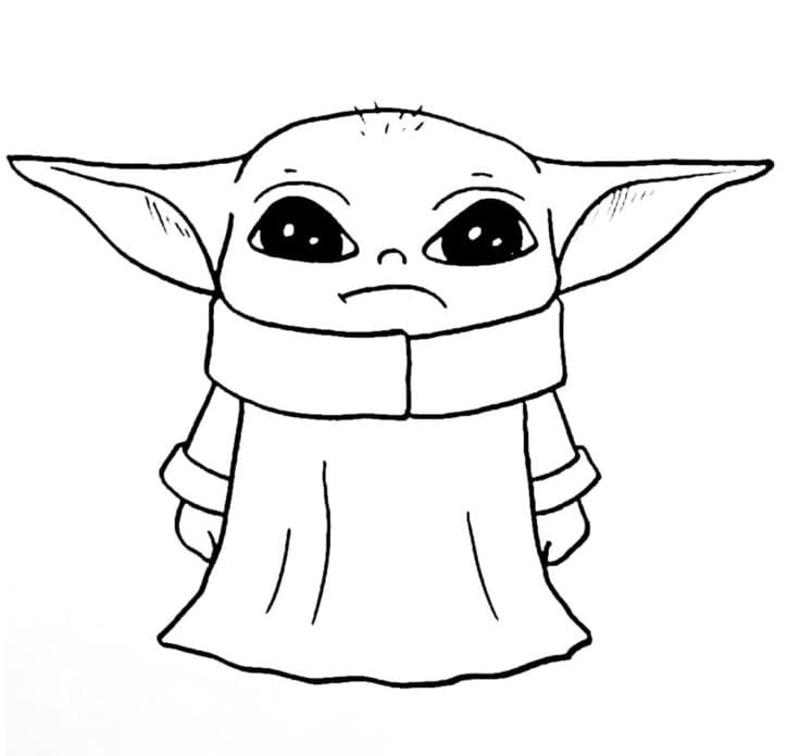 Unhappy Baby Yoda Coloring Page