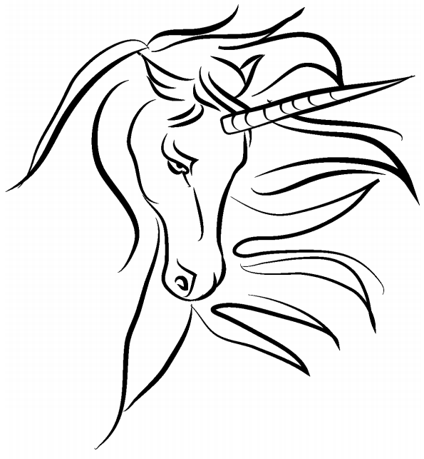 Unicorn’s Face Coloring Page