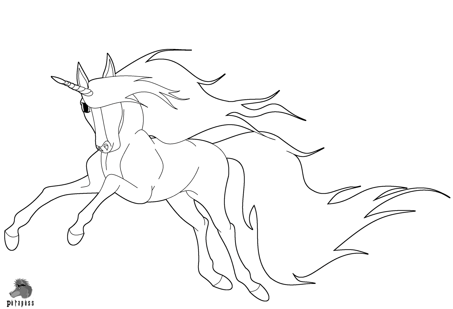 Unicorn By Purapuss Coloring Page
