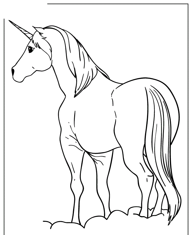 Unicorn Horse Coloring Page Coloring Page