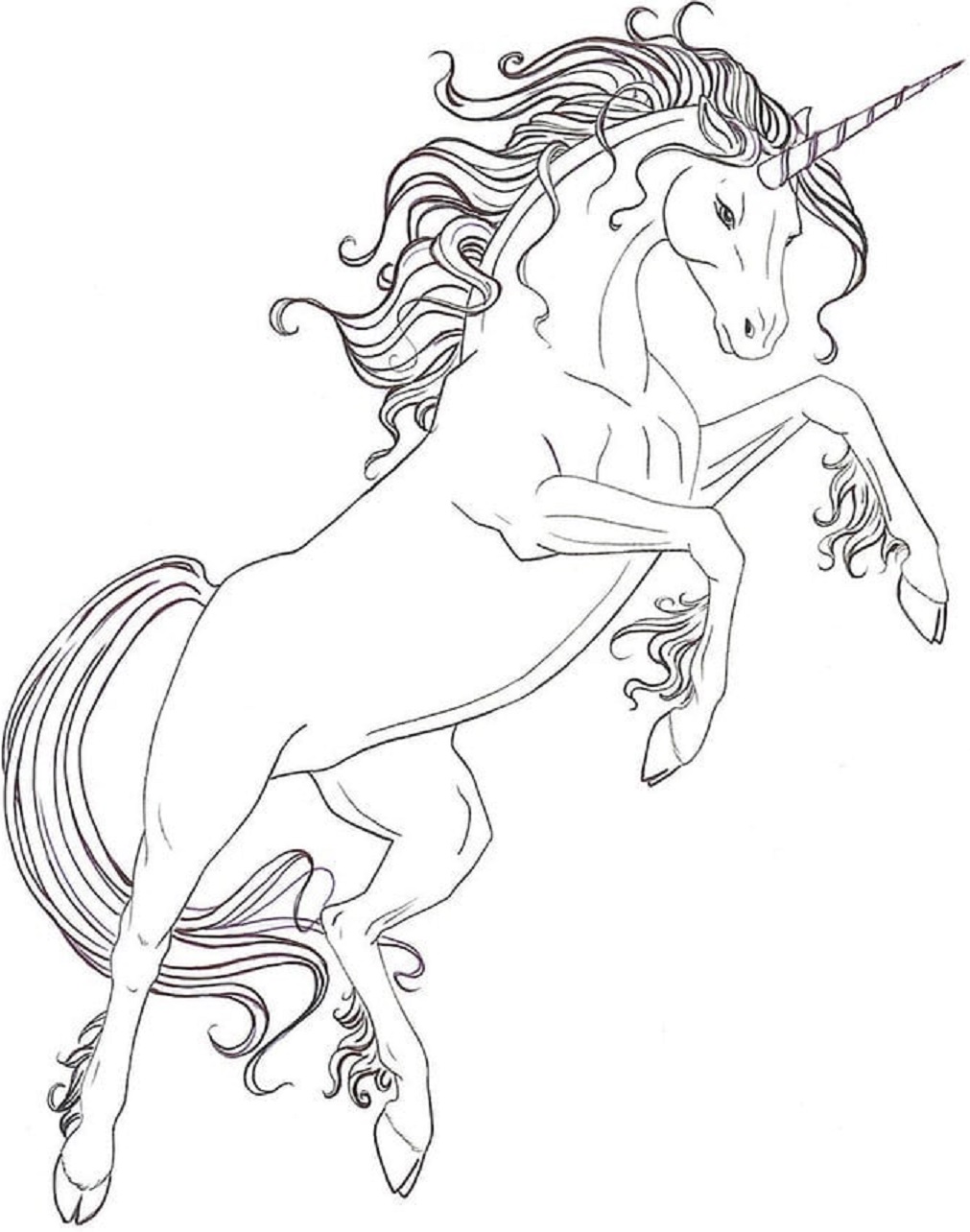 Unicorn Jumping Coloring Page