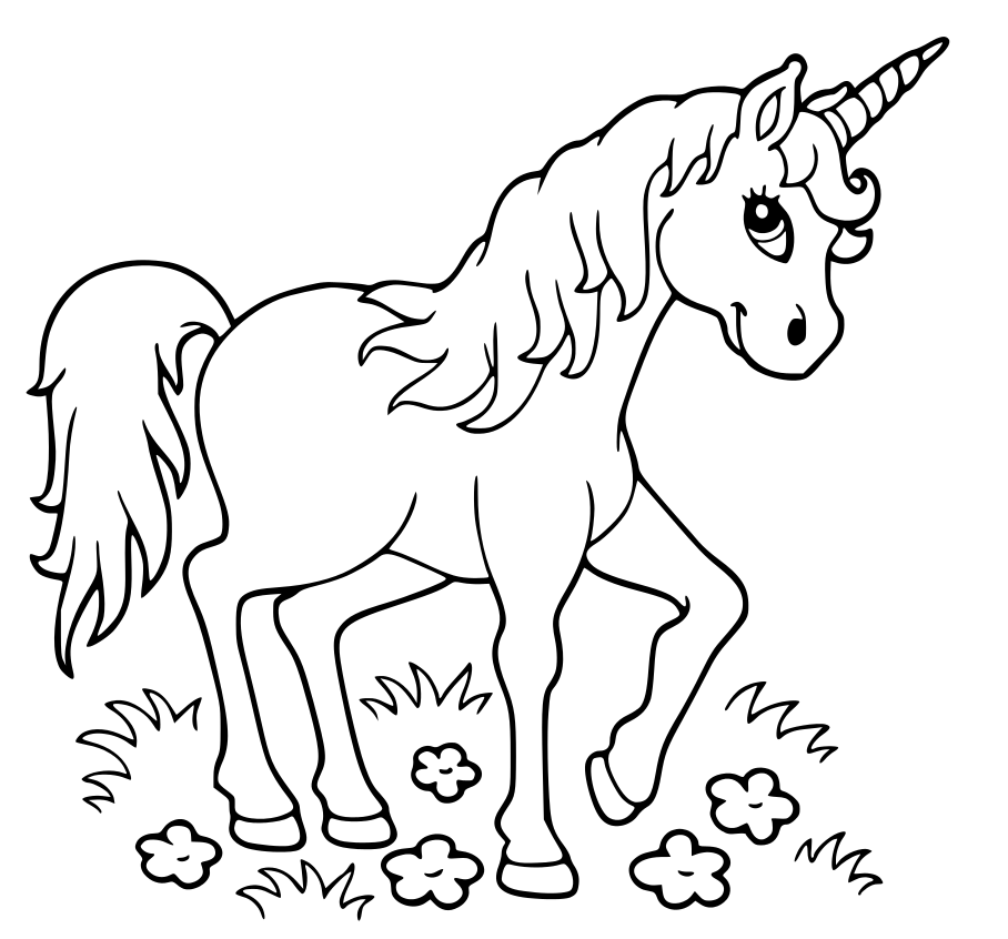 Unicorn Mythical Beast Coloring Page