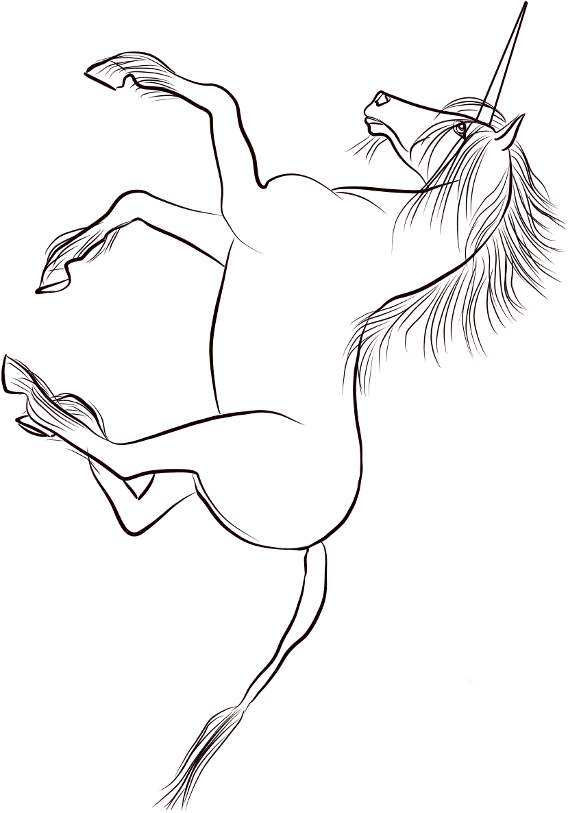Unicorn Running Coloring Page