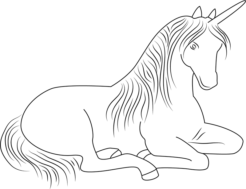 Unicorn Sitting Coloring Page