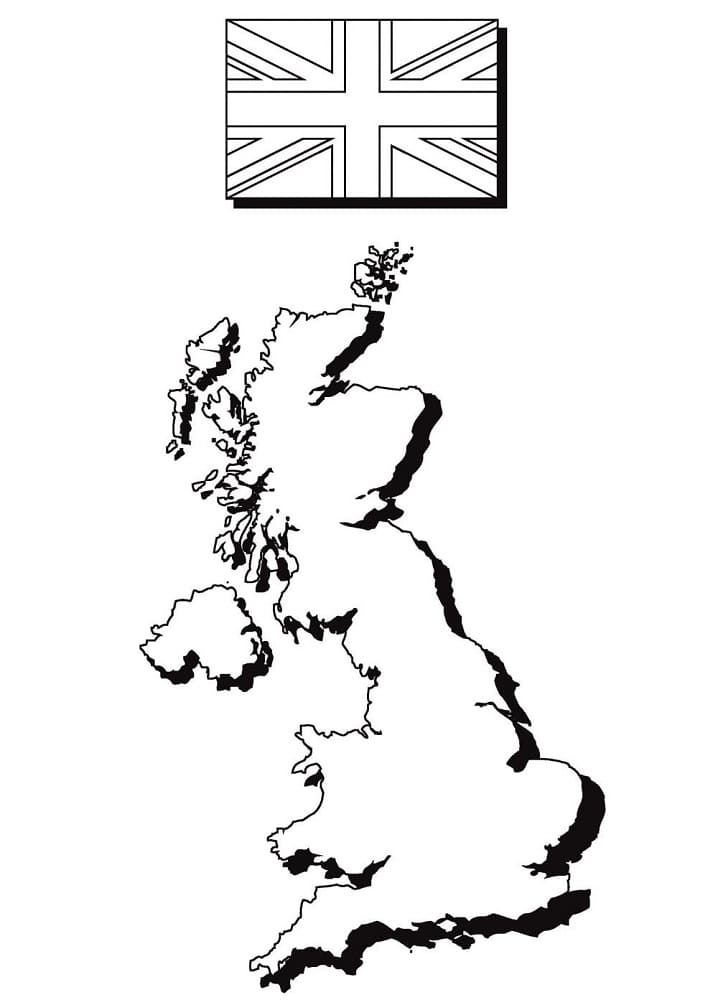 United Kingdom Map and Flag
