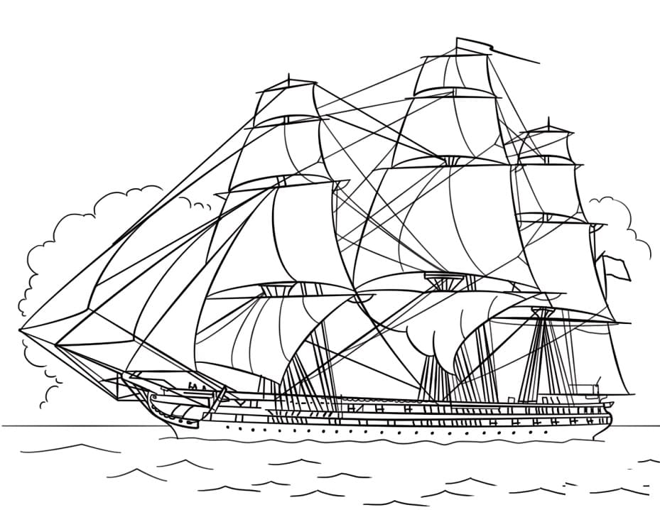 USS Constitution Coloring Page