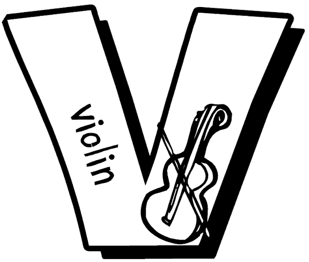 V For Violins Coloring Page
