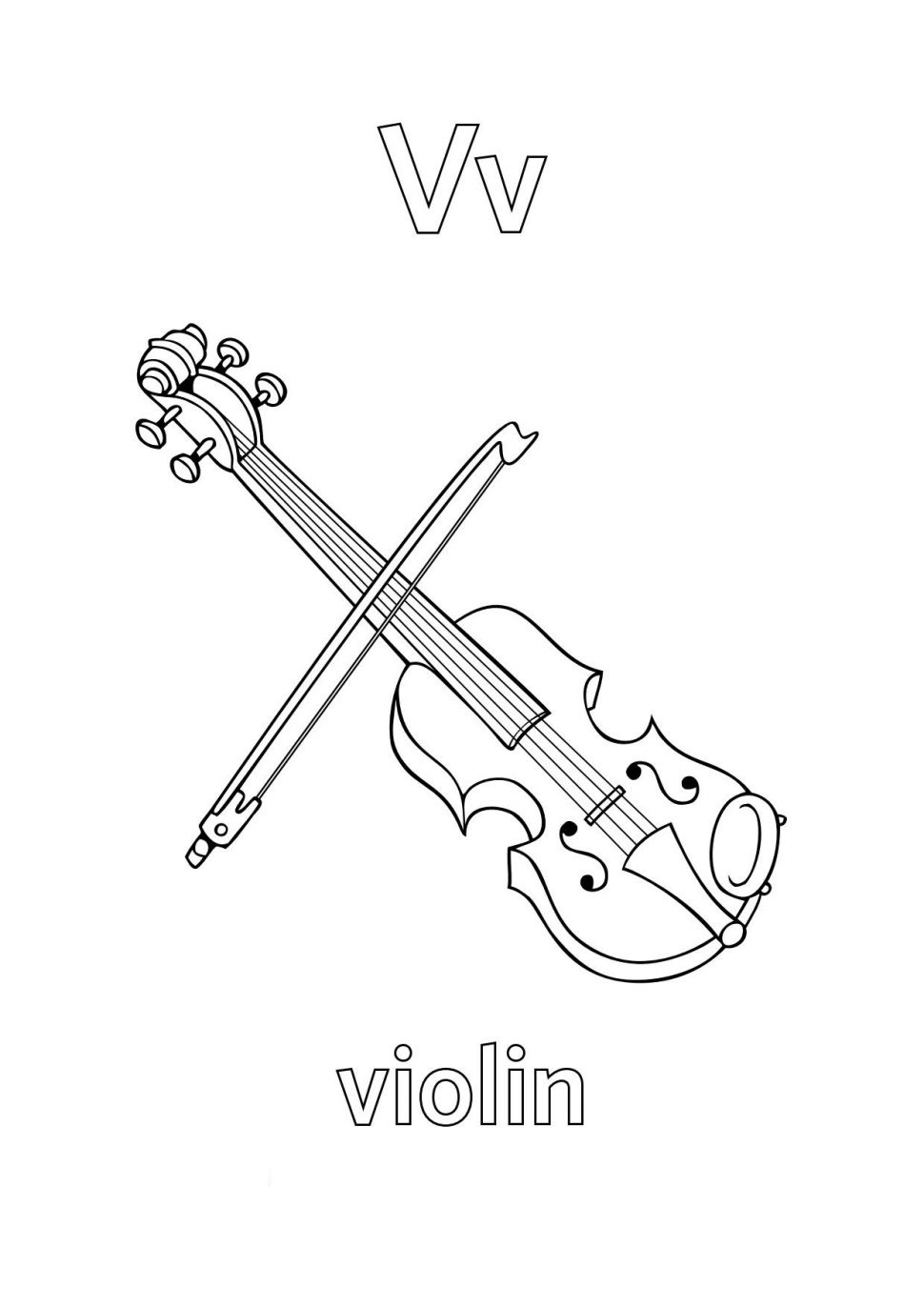 V For Violins Coloring Page