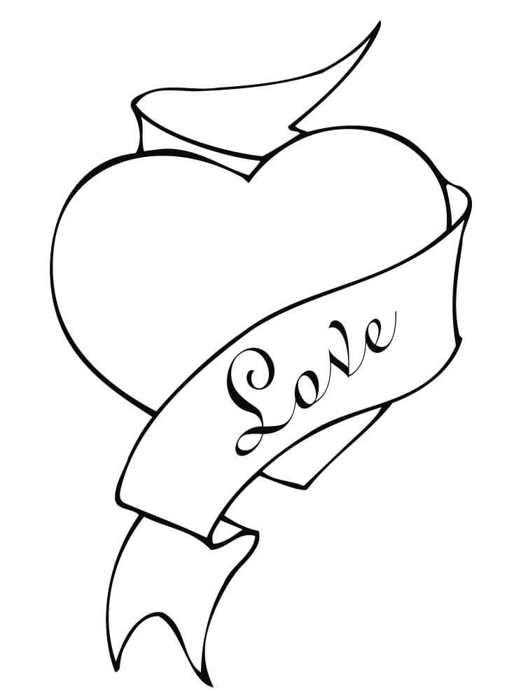 Valentine Day Heart Coloring Page