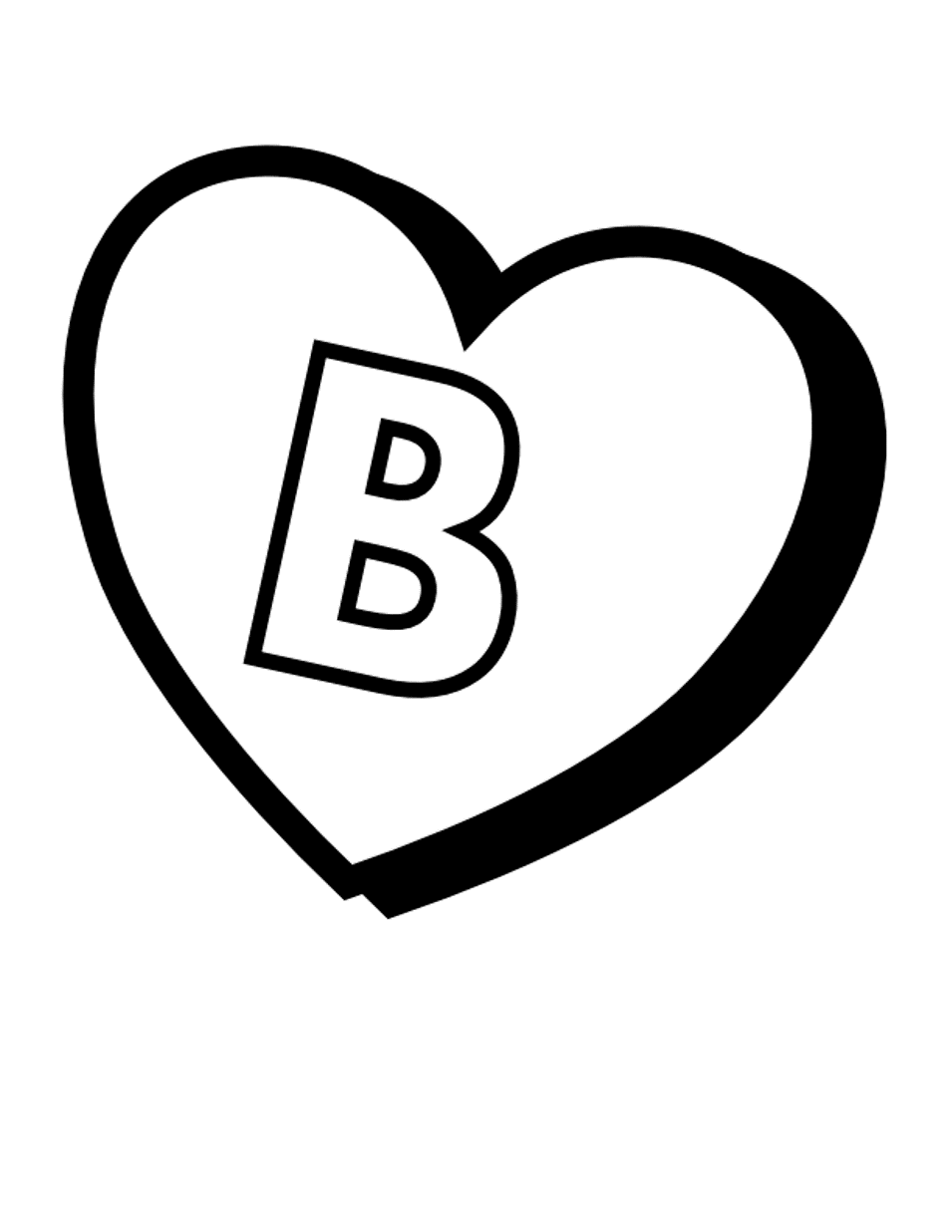 Valentines Day B Alphabet S8097 Coloring Page