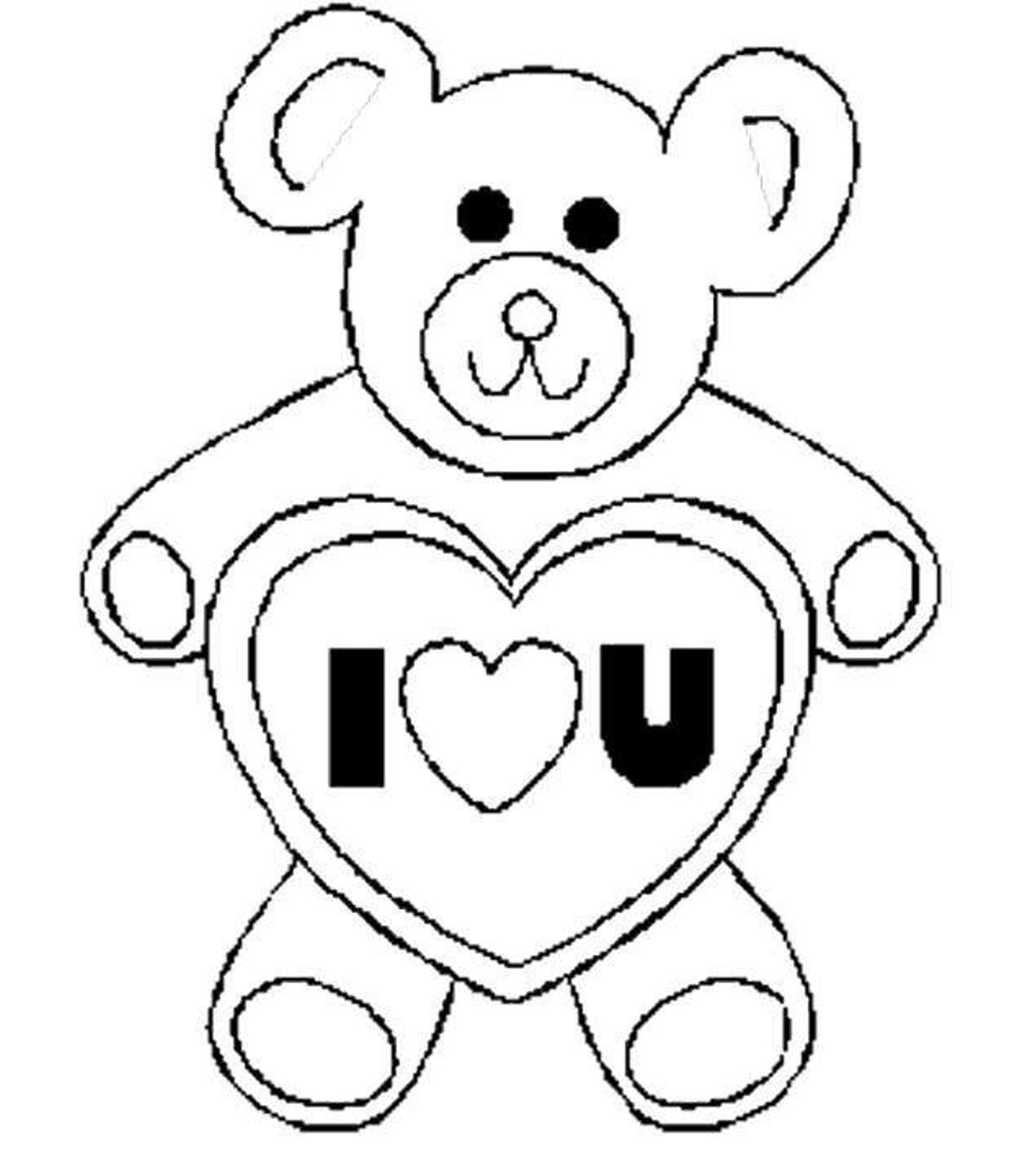 Valentines Day S Bear I Love Ucd60 Coloring Page
