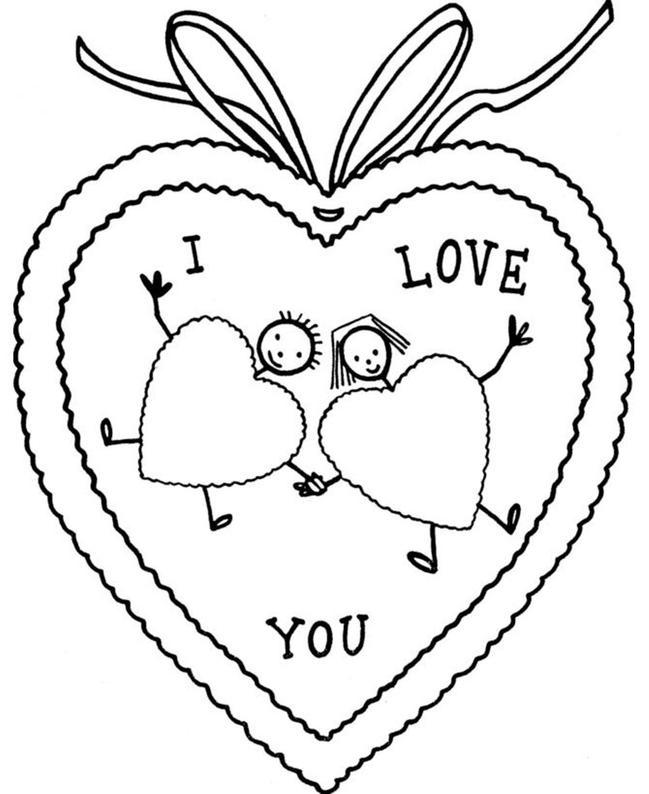 Valentines Day S I Love You Coloring Page