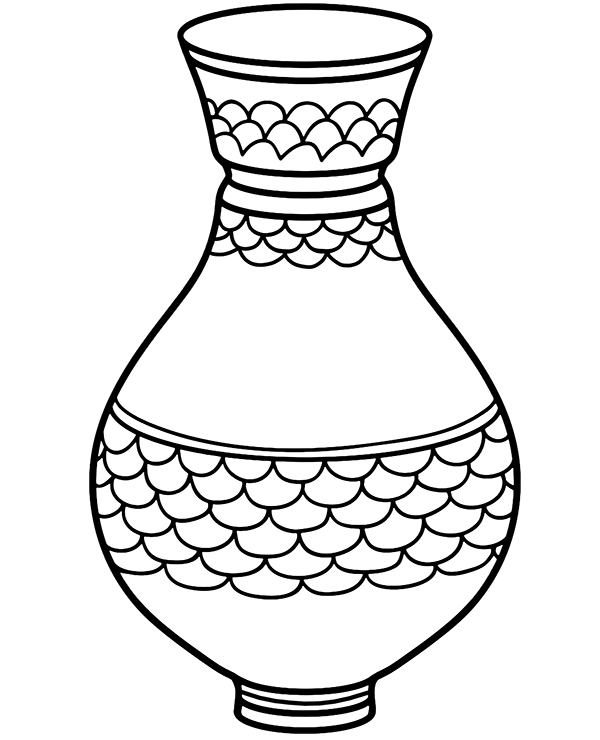 Vase For Flowers Sheet Coloring Page