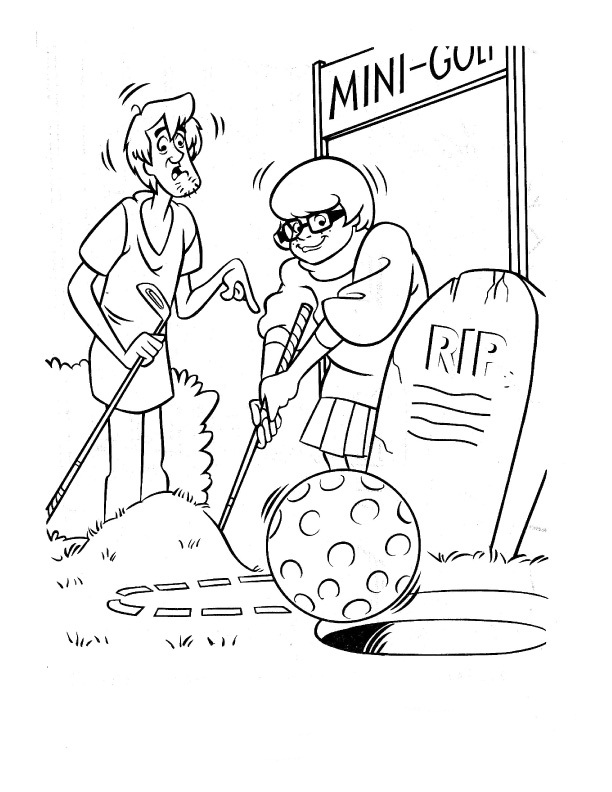 Velma And Shaggy Playing Golf Scooby Doo Coloring Page