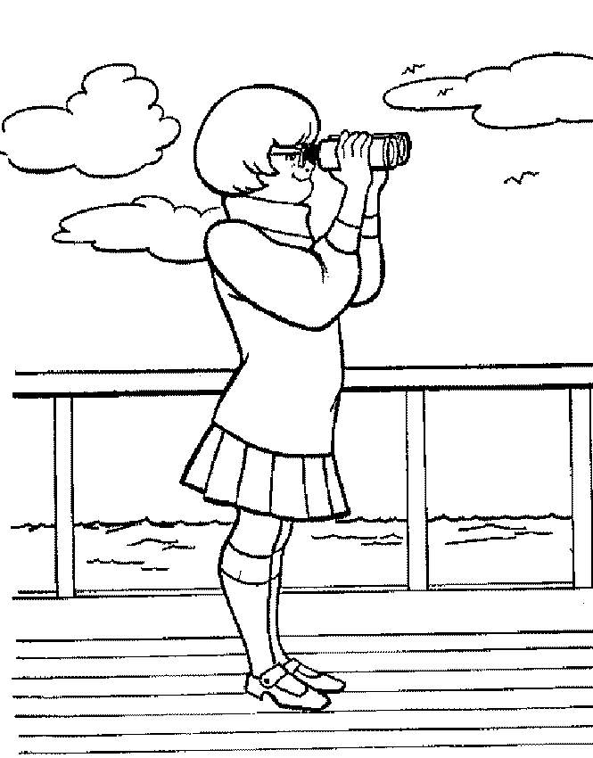 Velma Spying Scooby Doo Coloring Page