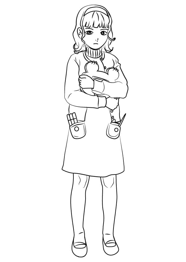 Vera Misham from Ace Attorney Coloring Page