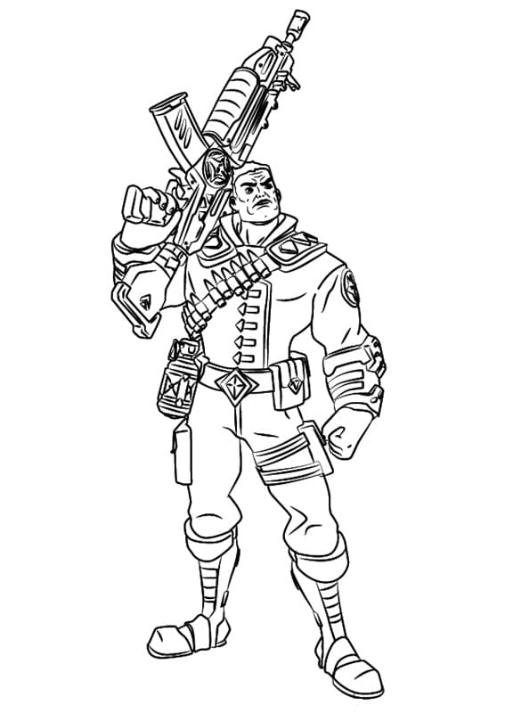 Viktor from Paladins Coloring Page