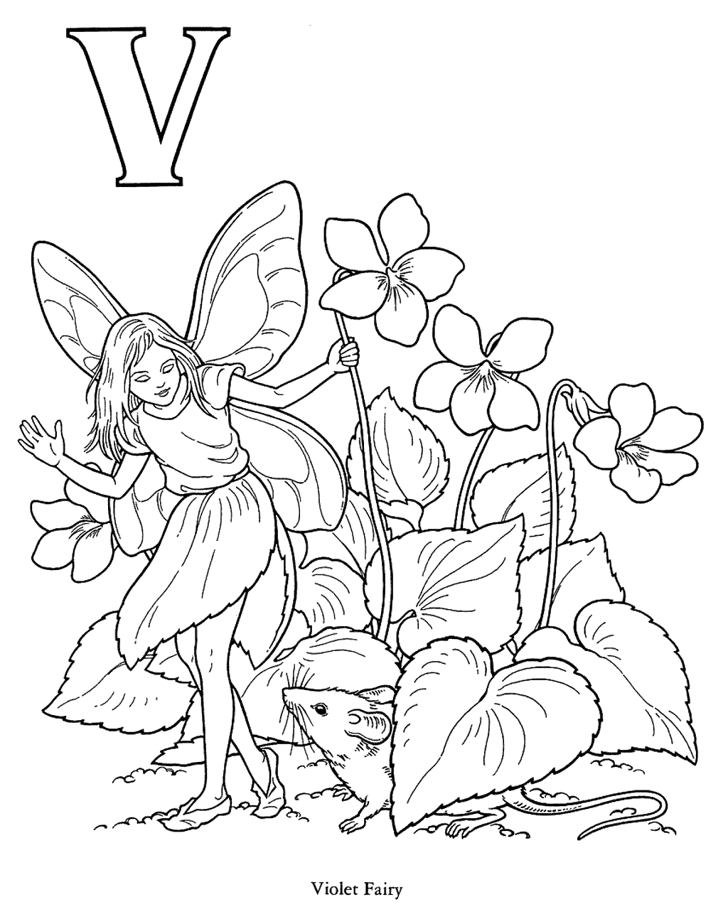 Violet Fairy Coloring Page